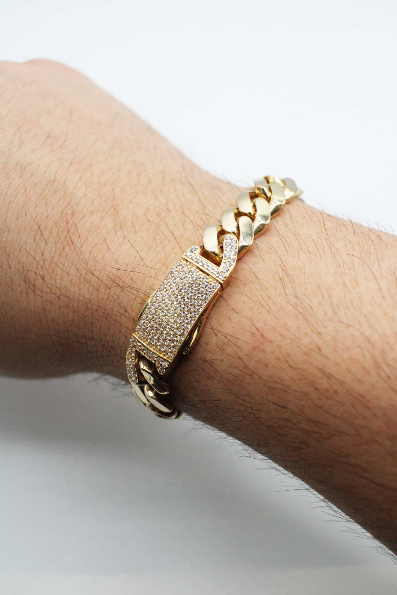 14K Semi Solid Men's Bracelet A.J