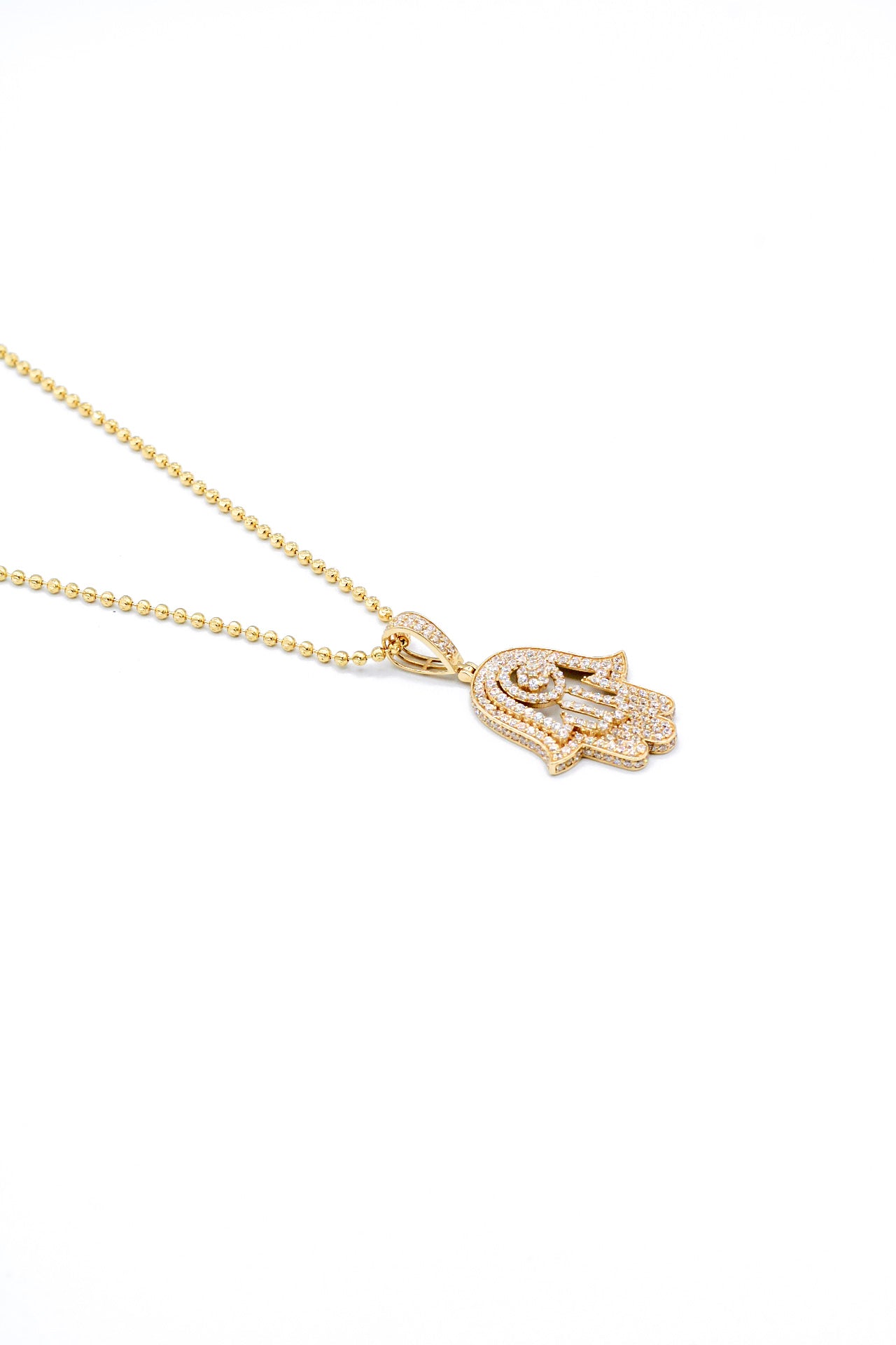 HAMSA PENDANT & MOON CUT CHAIN