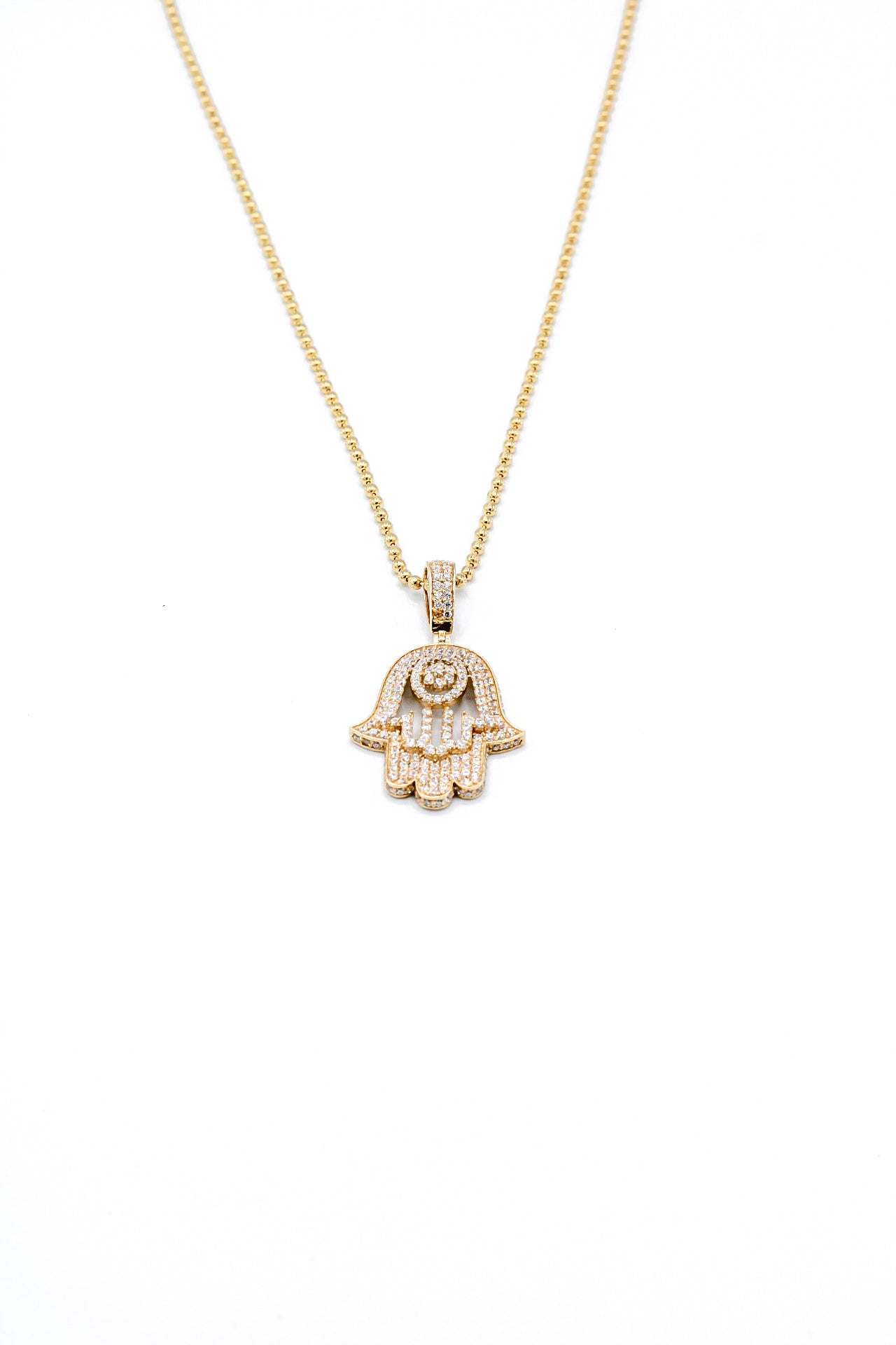 HAMSA PENDANT & MOON CUT CHAIN