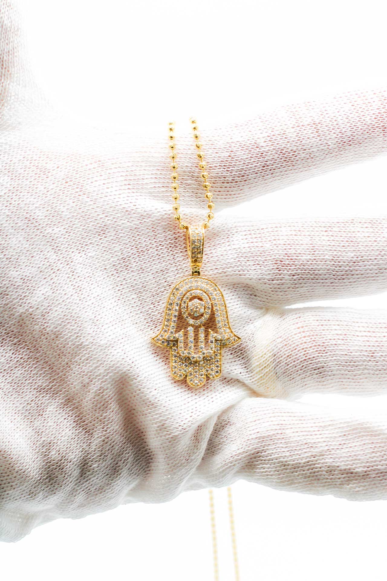 HAMSA PENDANT & MOON CUT CHAIN