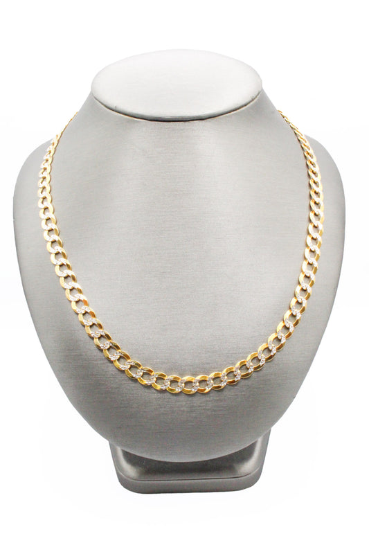 14K SOLID TWO TONE CUBAN CHAIN