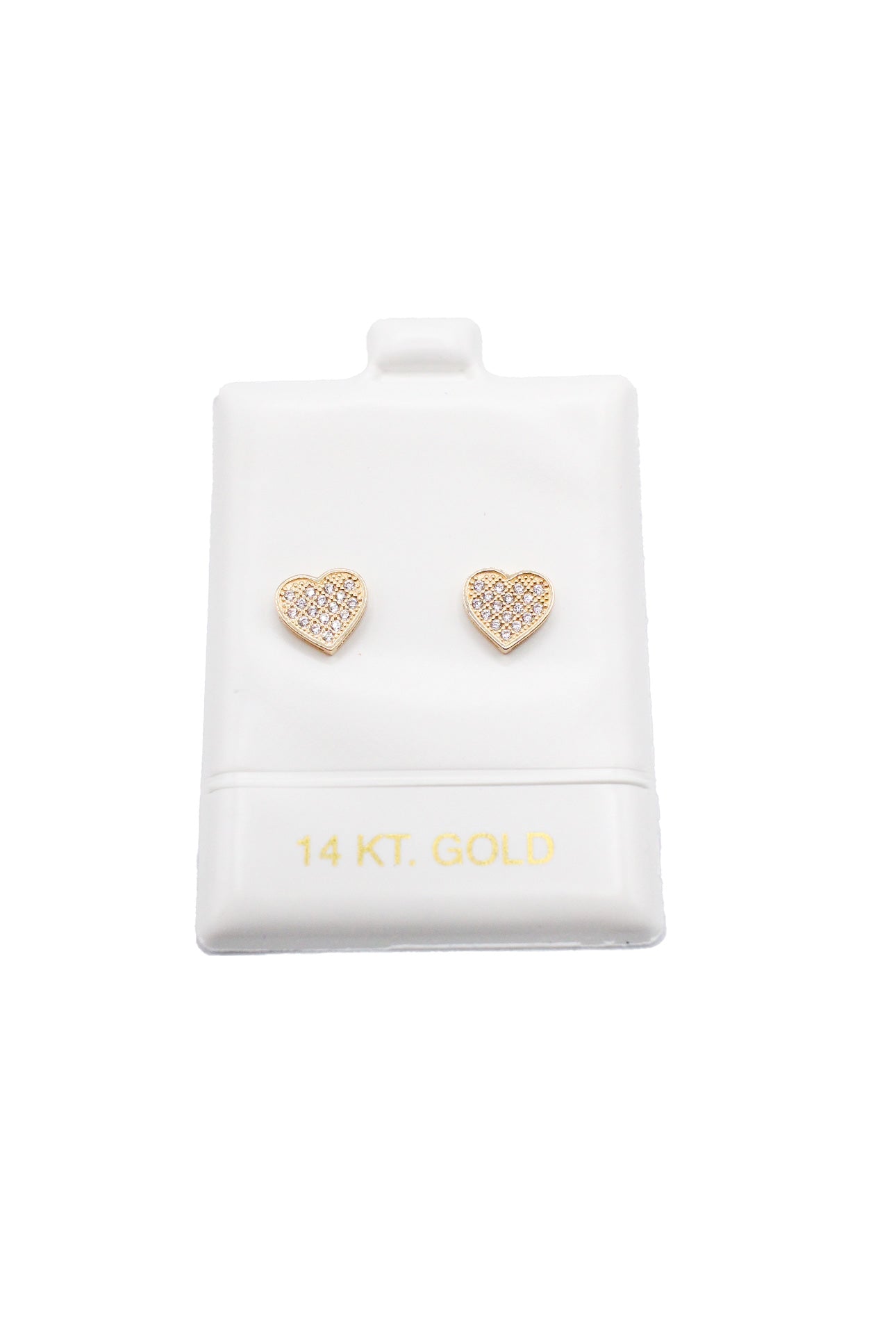 14K Gold Heart Earrings CZ A.J™️