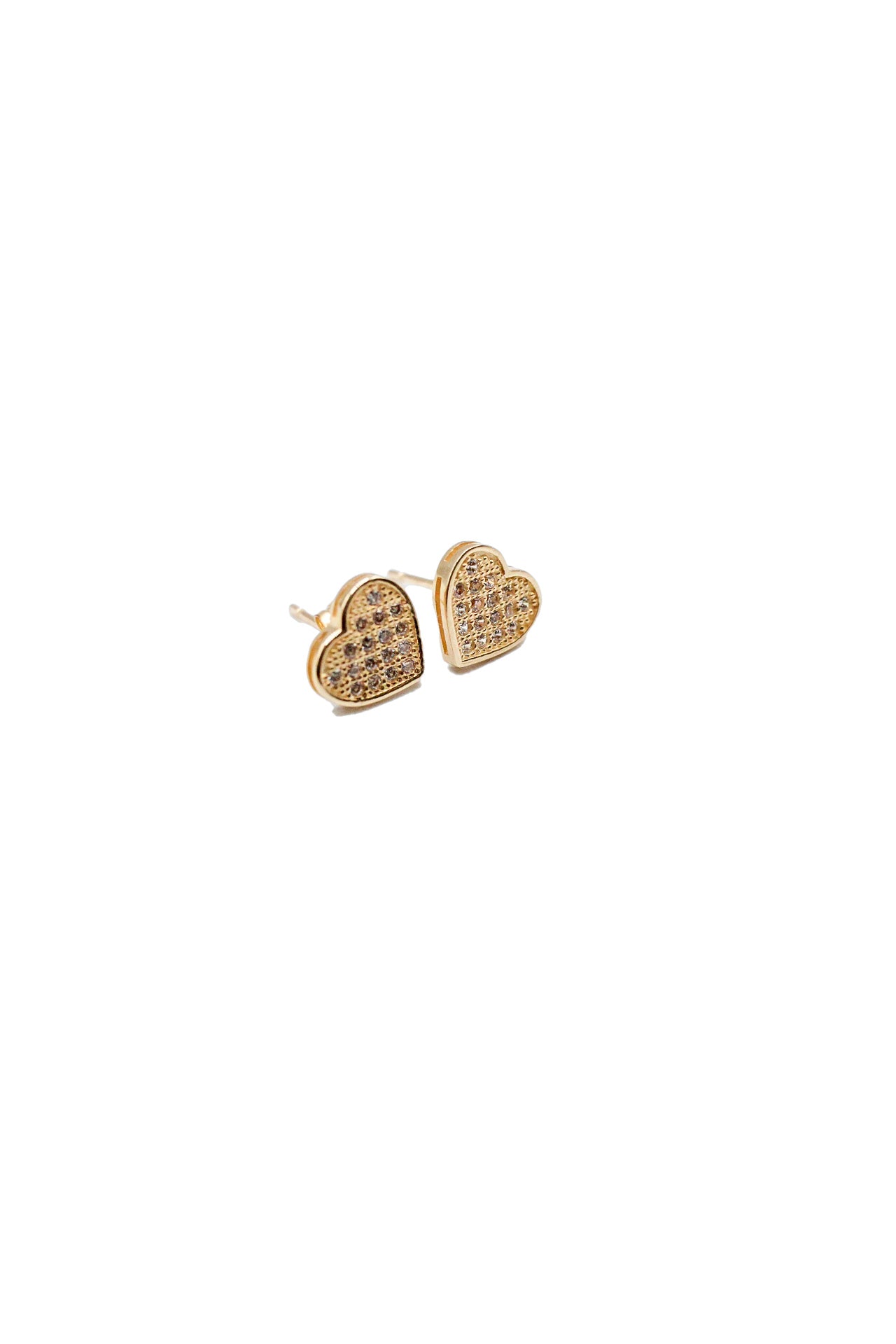 14K Gold Heart Earrings CZ A.J™️