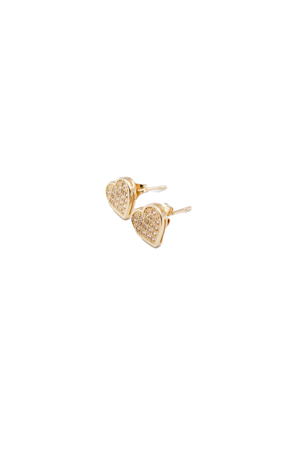 14K Gold Heart Earrings CZ A.J™️