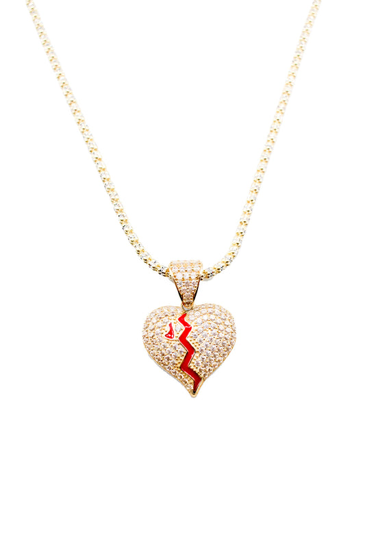 14K Ice Chain with Heart Charm A.J™️