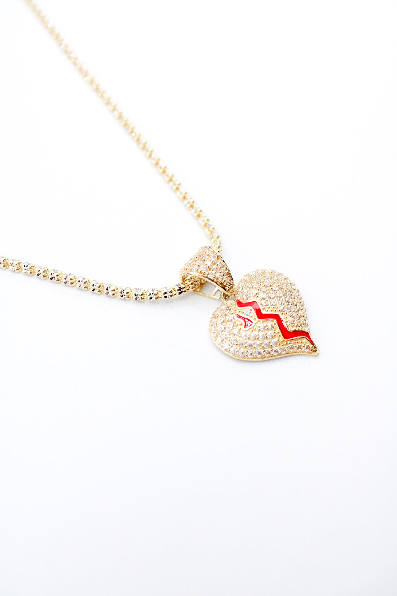 14K Ice Chain with Heart Charm A.J™️