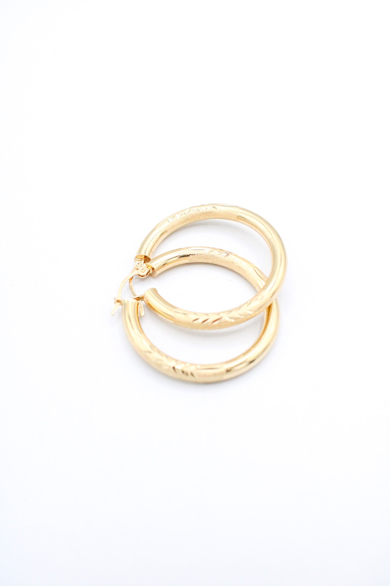 14K Gold Hoop Earrings 35mm A.J™️