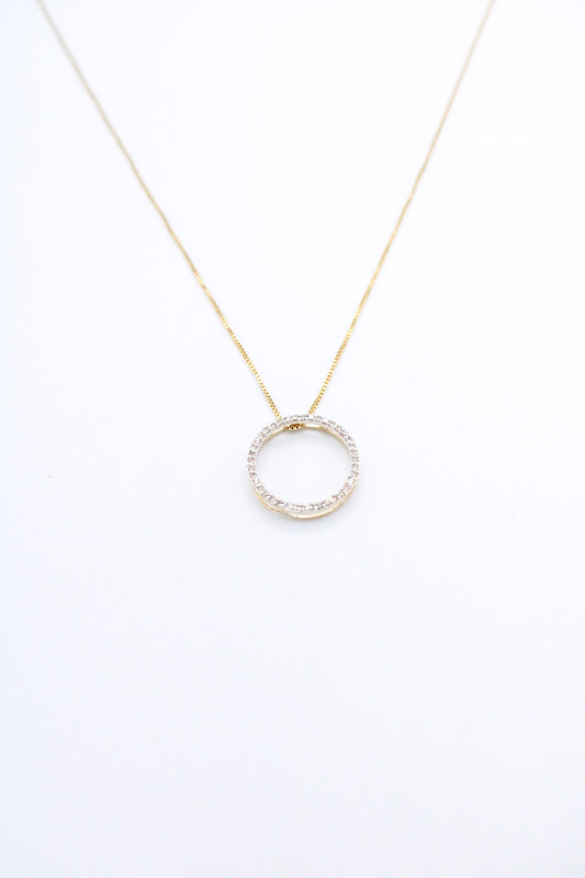 💎 14K Diamond Circle Necklace A.J™️