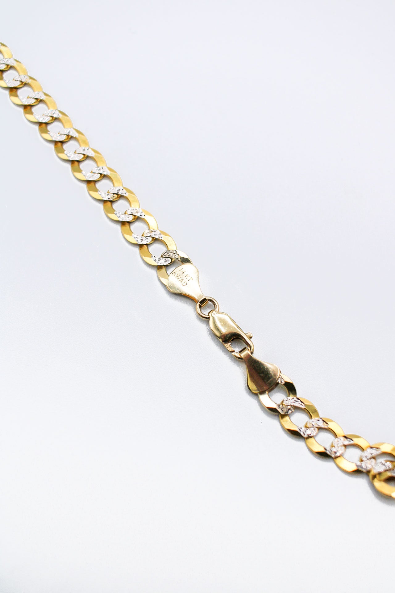 14K SOLID TWO TONE CUBAN CHAIN