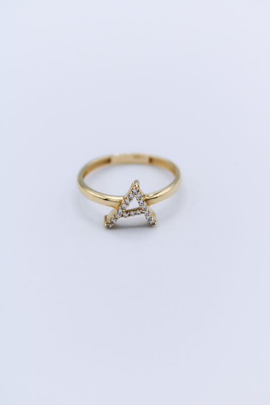 14K GOLD PERSONALIZED A LETTER RING