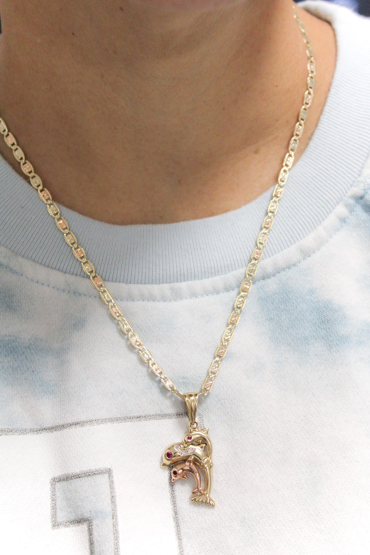 VALENTINO CHAIN WITH DOLPHINS PENDANT