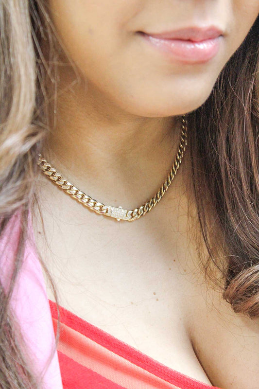 CUBAN LINK CHOKER HOLLOW 14K