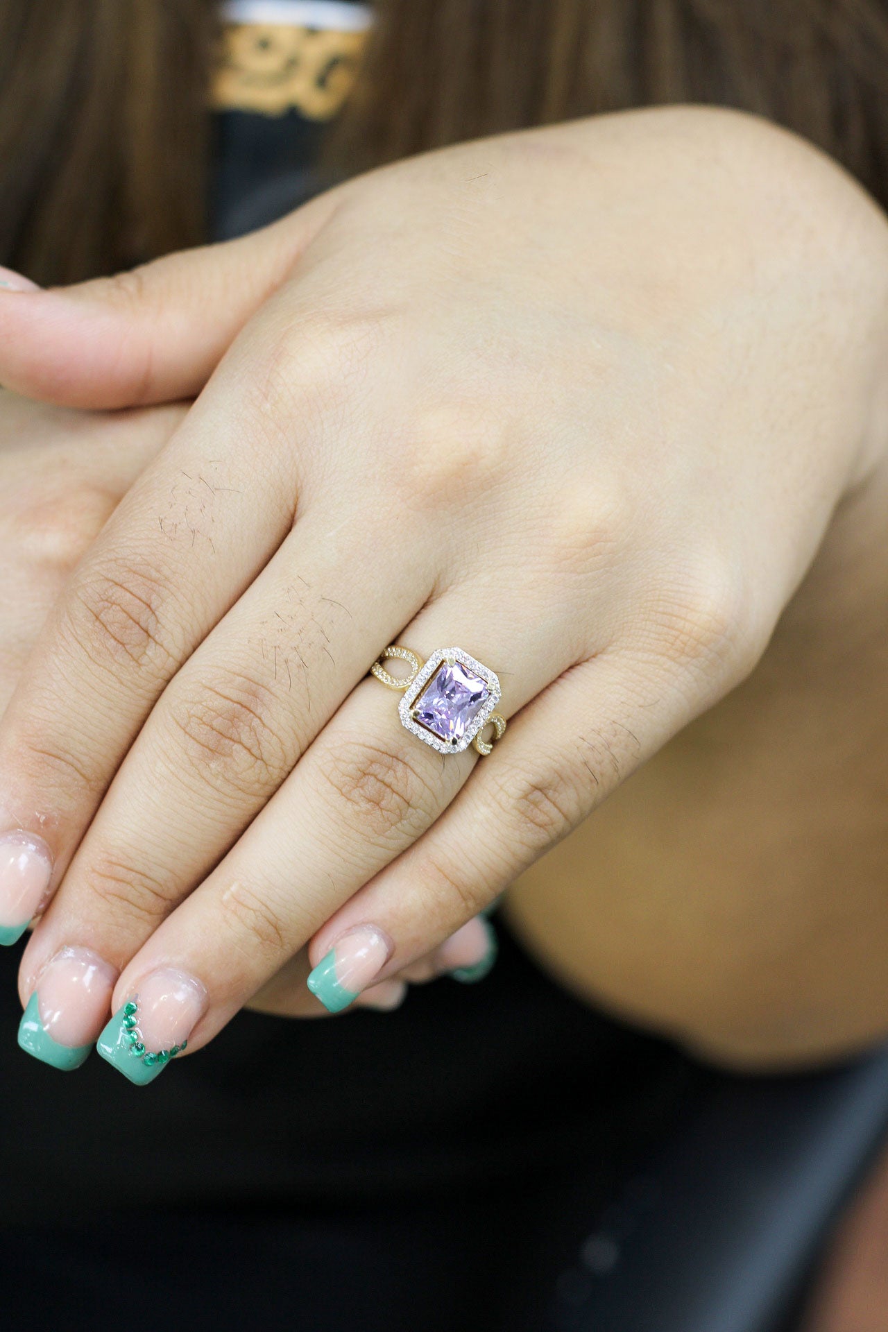 PURPLE STONE WOMEN RING 14K